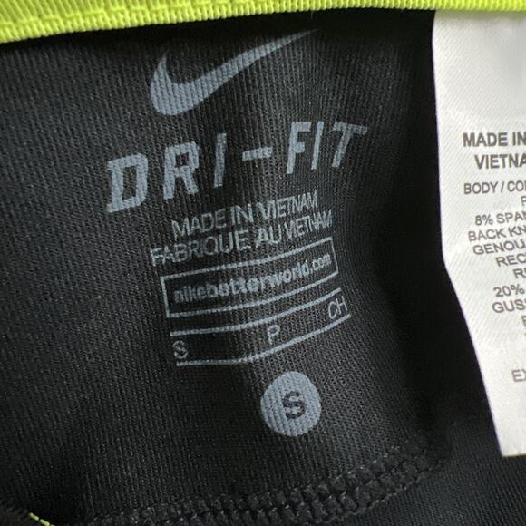 Nike One Performance Dri-Fit Leggings Black Green High Waist Size S - Picture 12 of 14